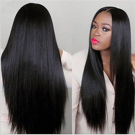 black long human hair wigs|black human hair wigs straight.